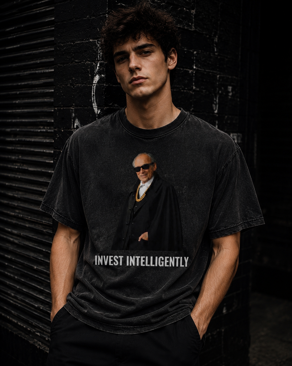 Snow Washed Oversized Cotton T-Shirt